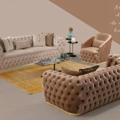 TURKISH Saroza Sofa 3+2 Range Plush Velvet - Choose Combination DUBAI SOFA COLLECTION