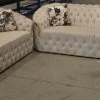 Furniture Imports LTD Bvlgari 3+2 Seater Cream Velvet + Gold Detailing SALE ITEMS