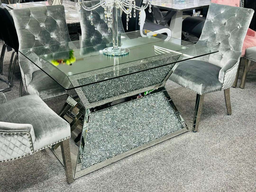 ASR Rose Crushed Diamond Dining Table
