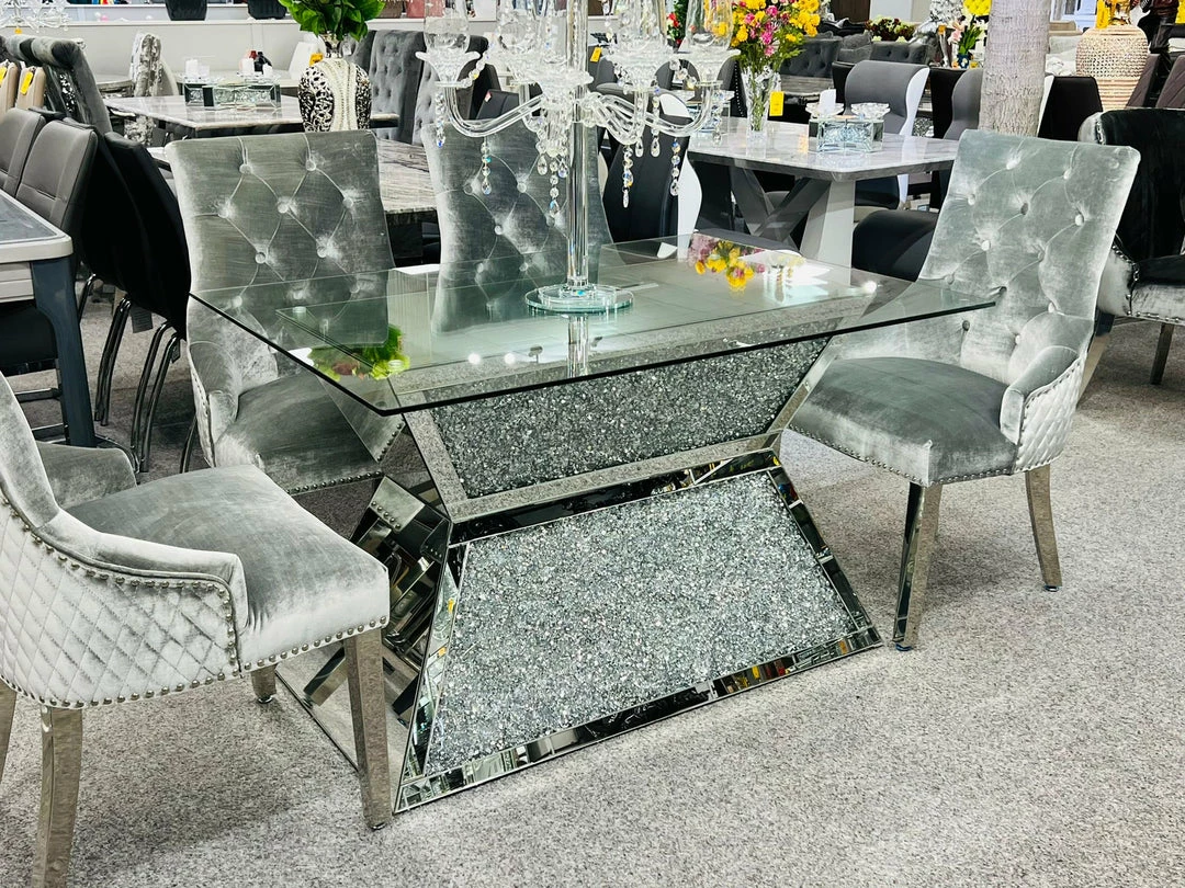 ASR Rose Crushed Diamond Dining Table