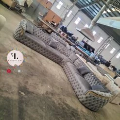 TURKISH Bvlgari Corner Sofa Range Plush Velvet - Choose Combination DUBAI SOFA COLLECTION