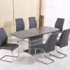 ASR INTERIOR Milan Grey Extending Dining Table + 6 Lisbon Chairs ALL DINING TABLE SET