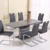 ASR INTERIOR Milan Grey Extending Dining Table + 6 Milan Chairs
