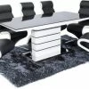 ASR INTERIOR New York Dining Set (4 Black & White Boston Chairs)