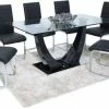 ASR INTERIOR ALL DINING TABLE SET Oslo Dining Set (6 Black New York Chairs)