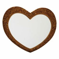 BESPOKEZ MIRRORED FURNITURE PMR Heart Mirror Gold