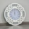 ASR INTERIOR MIRRORED FURNITURE Crushed Diamond Round Wall Clock