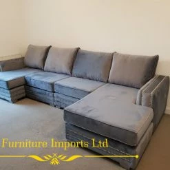 Velvetsofa SOFAS Ambassador Premium Velvet Double Chaise Corner Sofa Suite