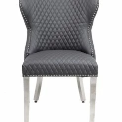 Furniture Imports LTD Valentino Grey Leather Dining Chair