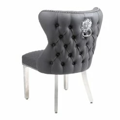 Furniture Imports LTD Valentino Grey Leather Dining Chair