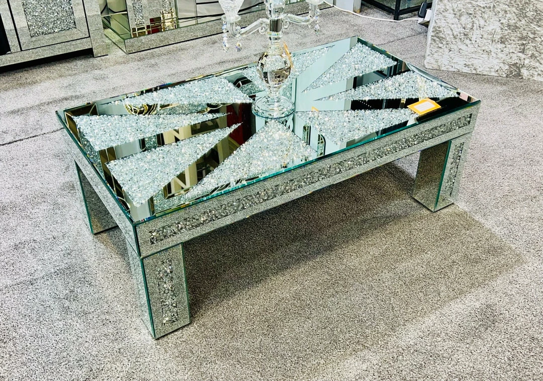 ASR Union Crushed Diamond Mirrored Coffee Table