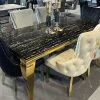 Asr Sofia Black & Gold Marble Table (Table Only) 180cm DINING TABLE