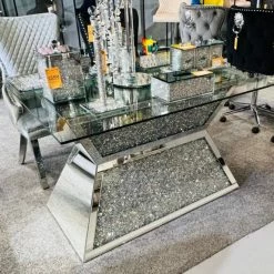 ASR INTERIOR Crushed Diamond Dining Square Table T-4 Only