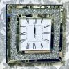 Crushed Diamond Square Wall Clock 50 X 50 CLOCKS
