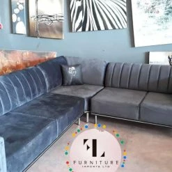 TURKISH Genova Corner Sofa Range In Plush Velvet DUBAI SOFA COLLECTION