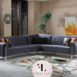 TURKISH Genova Corner Sofa Range In Plush Velvet DUBAI SOFA COLLECTION