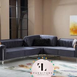 TURKISH Genova Corner Sofa Range In Plush Velvet DUBAI SOFA COLLECTION