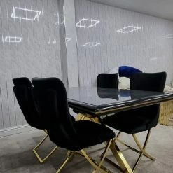 Furniture Imports LTD Karla Gold Metal Finish Dining Table Set