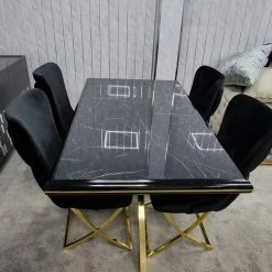 Furniture Imports LTD Karla Gold Metal Finish Dining Table Set