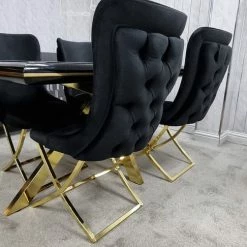 Furniture Imports LTD Karla Gold Metal Finish Dining Table Set