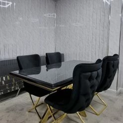 Furniture Imports LTD Karla Gold Metal Finish Dining Table Set