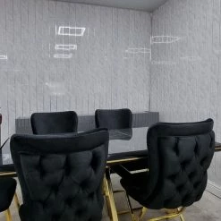 Furniture Imports LTD Karla Gold Metal Finish Dining Table Set