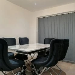 Furniture Imports LTD ALL DUBAI DINING & OCCATIONAL RANGES Karla Chrome Metal Finish Dining Table Set