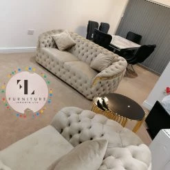 TURKISH DUBAI SOFA COLLECTION Bvlgari Sofa 3+2 Range Plush Velvet - Choose Combination