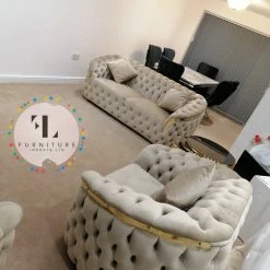 TURKISH DUBAI SOFA COLLECTION Bvlgari Sofa 3+2 Range Plush Velvet - Choose Combination