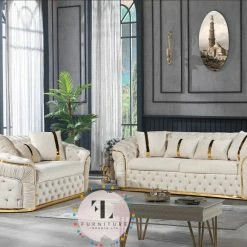 Furniture Imports LTD DUBAI SOFA COLLECTION Ambassador 3+2 Seater Plush Velvet