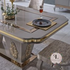 Furniture Imports LTD VERONA CAPPUCCINO DINING TABLE SET 200cm = 6 Chairs DUBAI OCCATIONAL FURNITURE