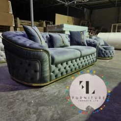 Furniture Imports LTD DUBAI SOFA COLLECTION Ambassador 3+2 Seater Plush Velvet