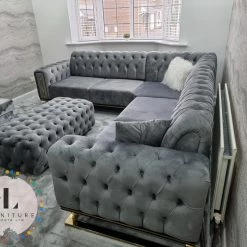 TURKISH Scarlet Corner Sofa Range In Plush Velvet