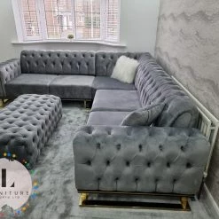 TURKISH Scarlet Corner Sofa Range In Plush Velvet