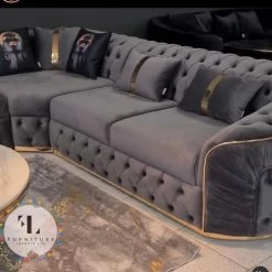 TURKISH Ambassador Corner Sofa Range Plush Velvet - 270cm X 270cm