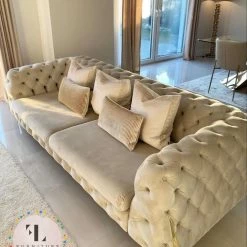 TURKISH DUBAI SOFA COLLECTION Hermes Corner Sofa Plush Velvet