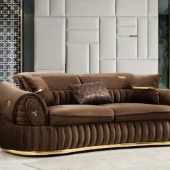 TURKISH DUBAI SOFA COLLECTION Castillo Velvet Sofa 3+2 Range Plush Velvet - Choose Combination