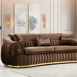 TURKISH DUBAI SOFA COLLECTION Castillo Velvet Sofa 3+2 Range Plush Velvet - Choose Combination