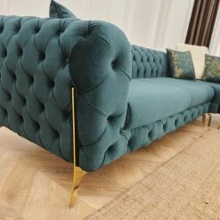 TURKISH DUBAI SOFA COLLECTION Hermes Corner Sofa Plush Velvet