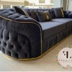 Furniture Imports LTD DUBAI SOFA COLLECTION Ambassador 3+2 Seater Plush Velvet