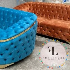 TURKISH DUBAI SOFA COLLECTION Bvlgari Sofa 3+2 Range Plush Velvet - Choose Combination