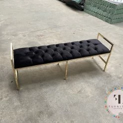 Furniture Imports LTD Sahara Metal Plating Plush Soft Velvet Bench