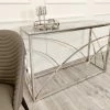 Furnish Stella Chrome Console Table With Stomach Ash Grey Sintered Top