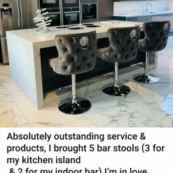 ASR INTERIOR SALE ITEMS Valentino Luxury Lion KnockerBack Barstool - 4 Colours