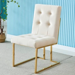 Furniture Imports LTD Atlanta Metal Plating Velvet Dining Chair REDUCED - SALE ITEMS