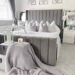 Furniture Imports LTD Roma Wingback Bedframe In Plush Velvet