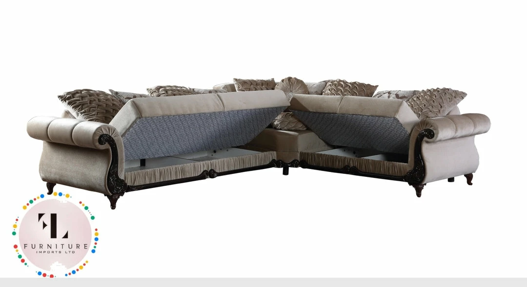 TURKISH DUBAI SOFA COLLECTION Ayana Italian Style Corner Suite - Choose Combination & Velvet
