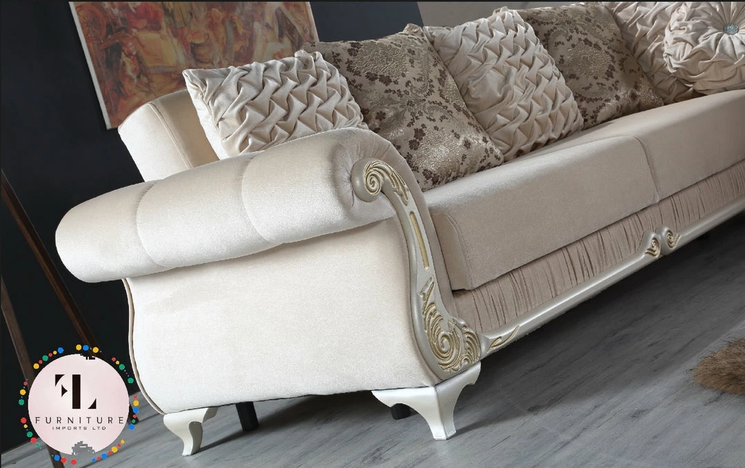 TURKISH DUBAI SOFA COLLECTION Ayana Italian Style Corner Suite - Choose Combination & Velvet