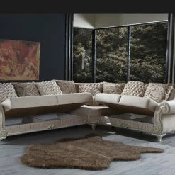 TURKISH DUBAI SOFA COLLECTION Ayana Italian Style Corner Suite - Choose Combination & Velvet