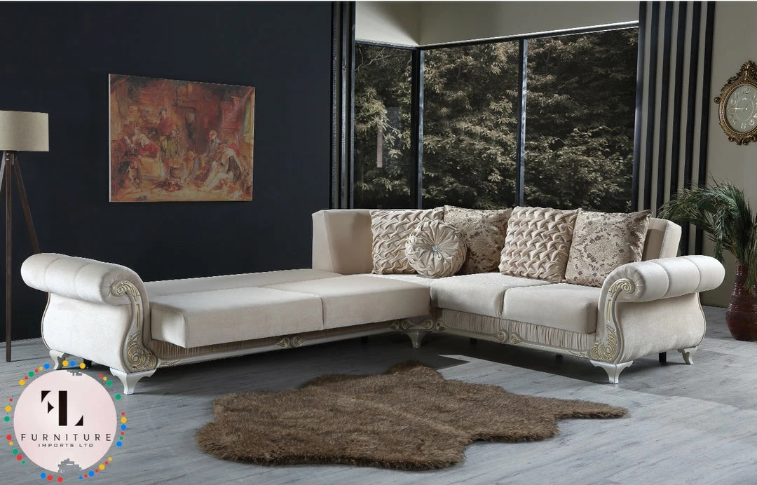 TURKISH DUBAI SOFA COLLECTION Ayana Italian Style Corner Suite - Choose Combination & Velvet